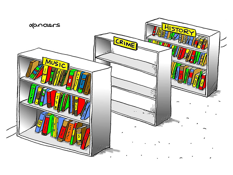 library cartoon